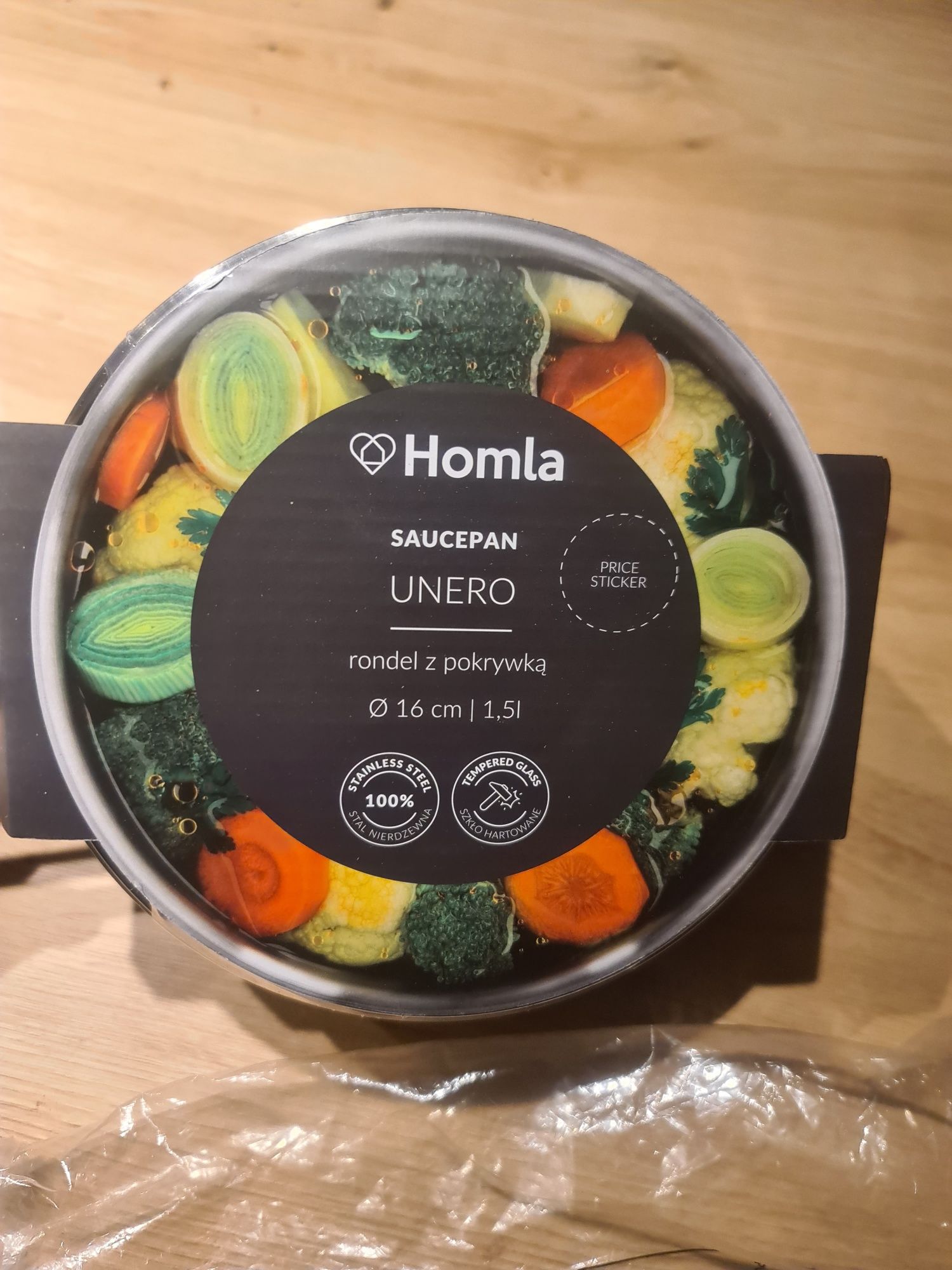 Nowy rondel z pokrywką 1,5 l Homla Unero saucepan stal nierdzewna