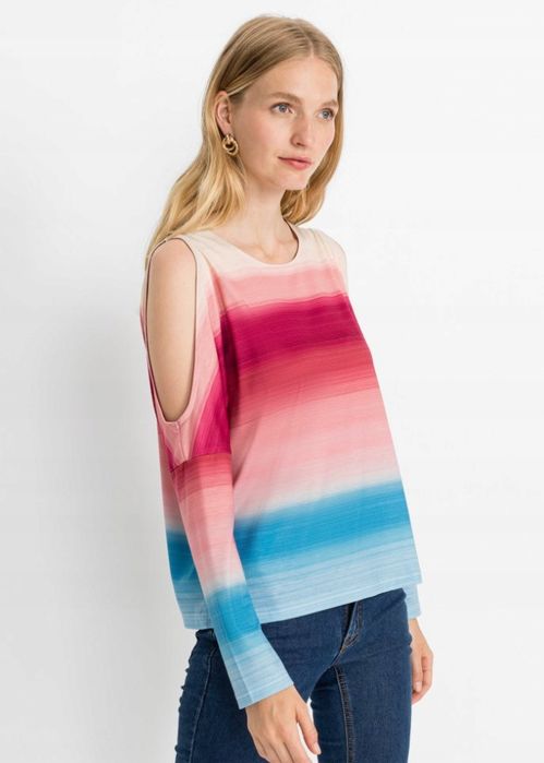 AF8799 bluzka kolorowa odkryte ramiona r.44/46