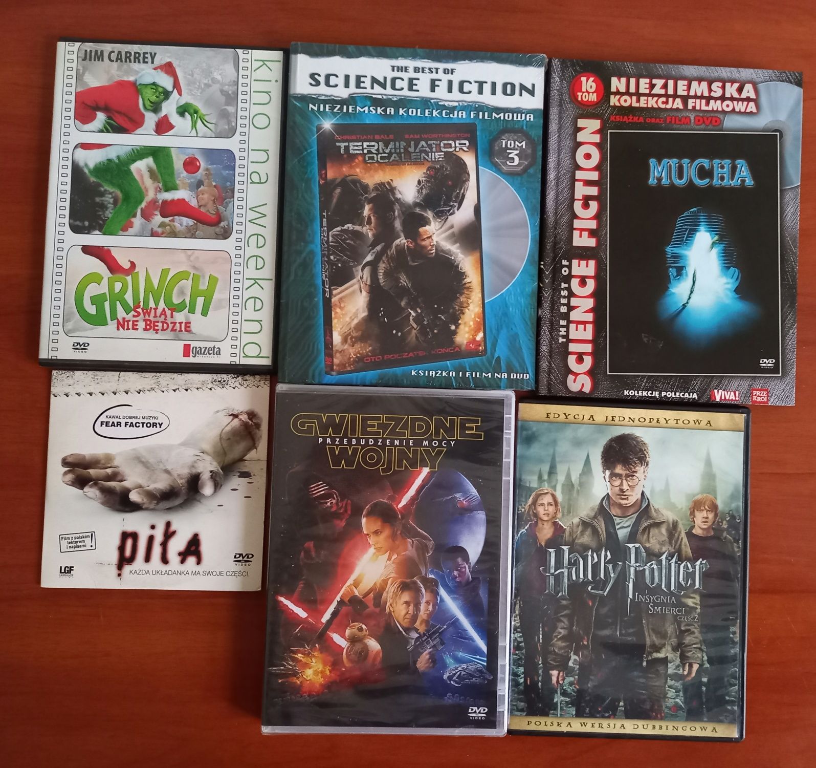 6 filmów: Terminator, Mucha, Piła, Harry Potter na DVD
