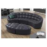 Sofa skórzana czarna zadbana 340cm