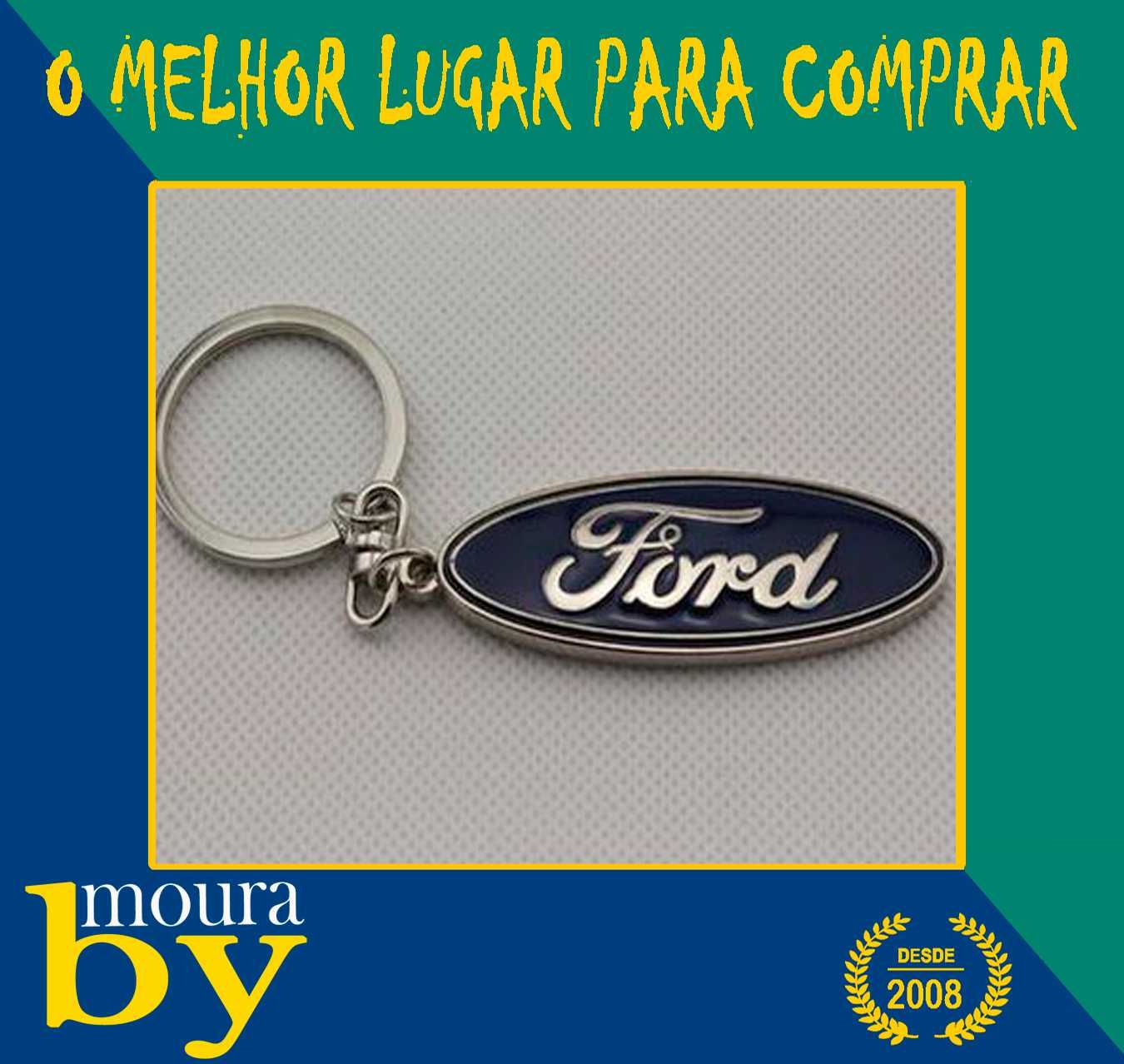 Porta Chaves Ford metálico e cabedal personalizados