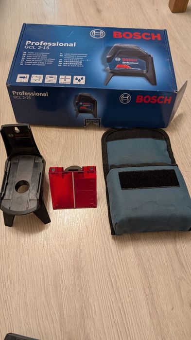 Laser liniowy Bosch GCL 2-15 czerwony/komplet/stan idealny/Kraków