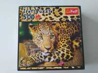 Puzzle 500 elementów, kompletne, lampart, gepard, lew