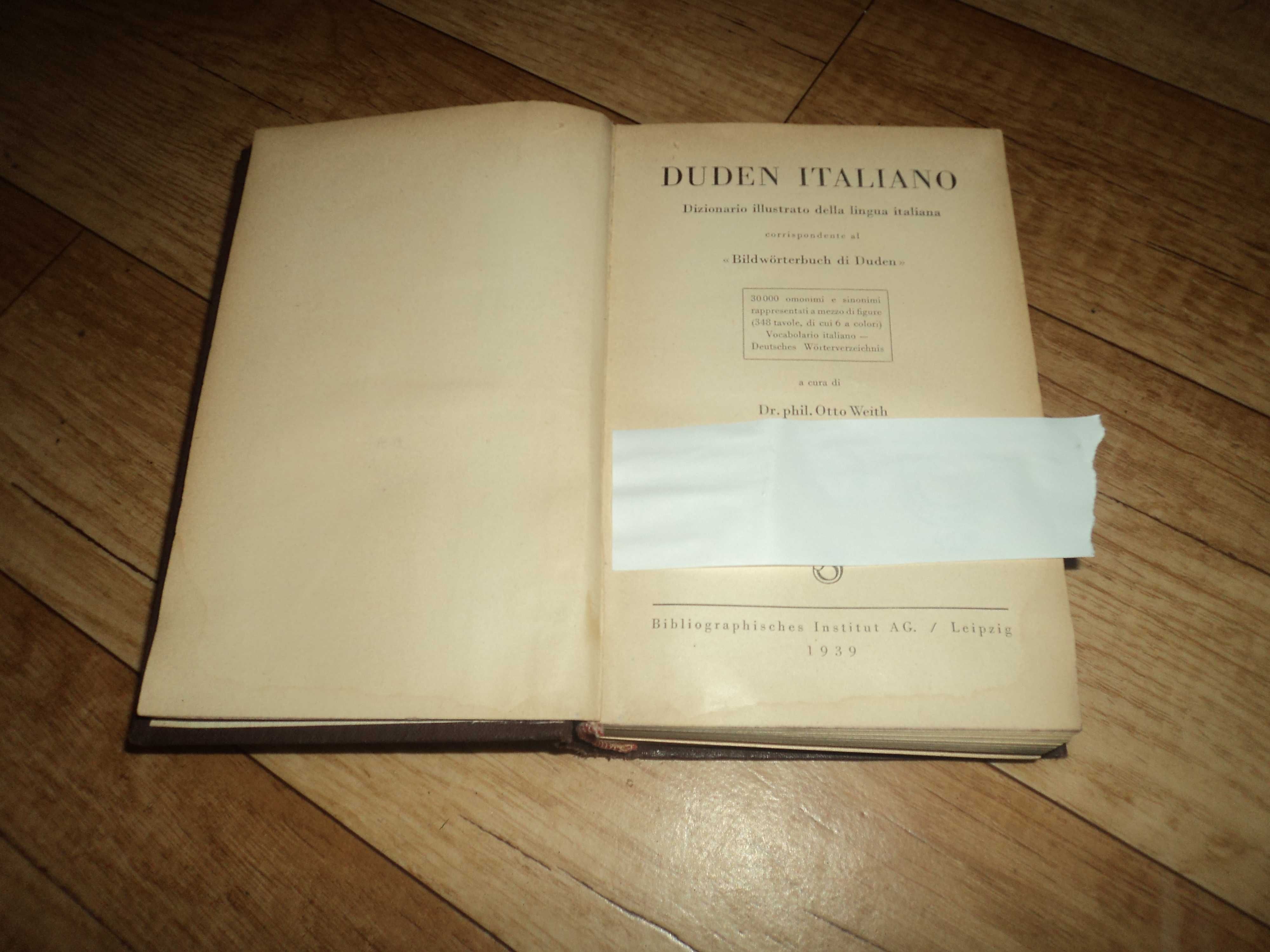 Duden Italiano 1939 [ 30tys. haseł-32 strony militarne ]