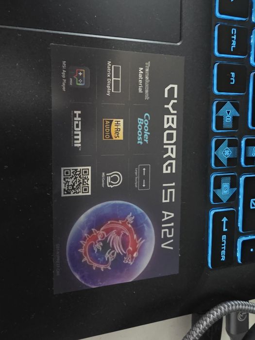MSI Cyborg 15 A12 + Podkładka chlodzaca + Monitor 24' LG 144 Hz