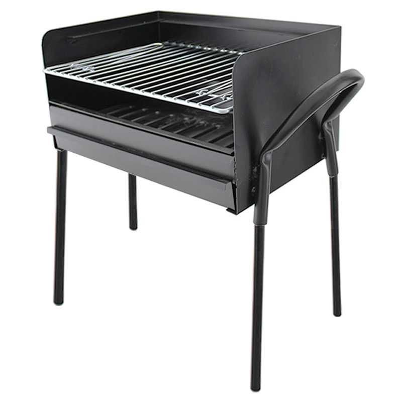 Barbecue - Assador ferro preto c/pernas e grelha 60x40