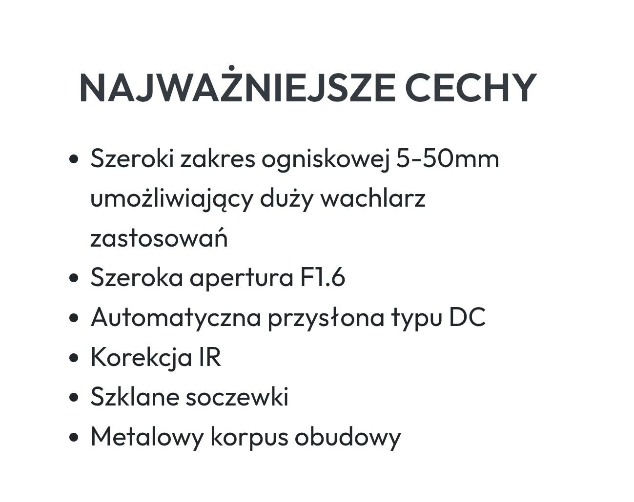 Aasset obiektyw do kamery 5x50mm