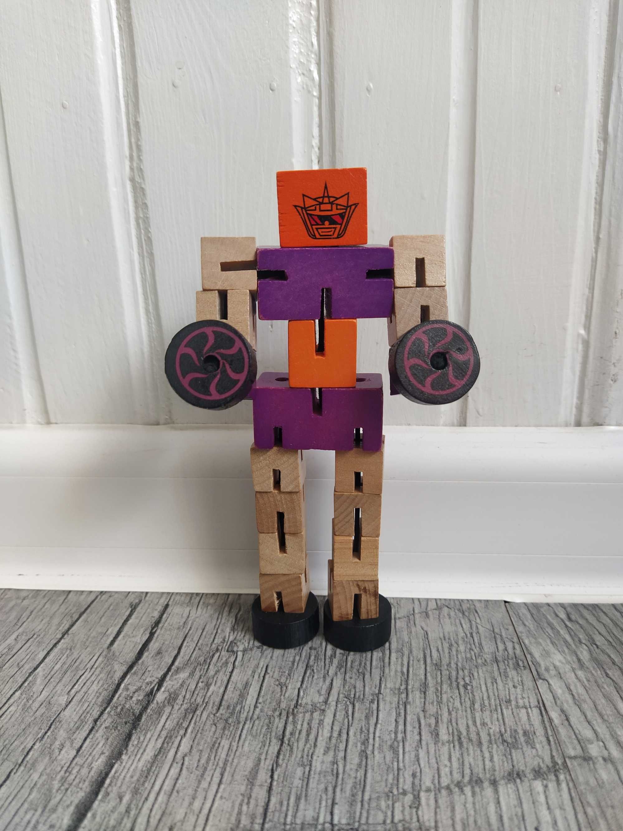 Drewniany transformers Robot transformujący Auto 2w1 Zabawka kreatywna