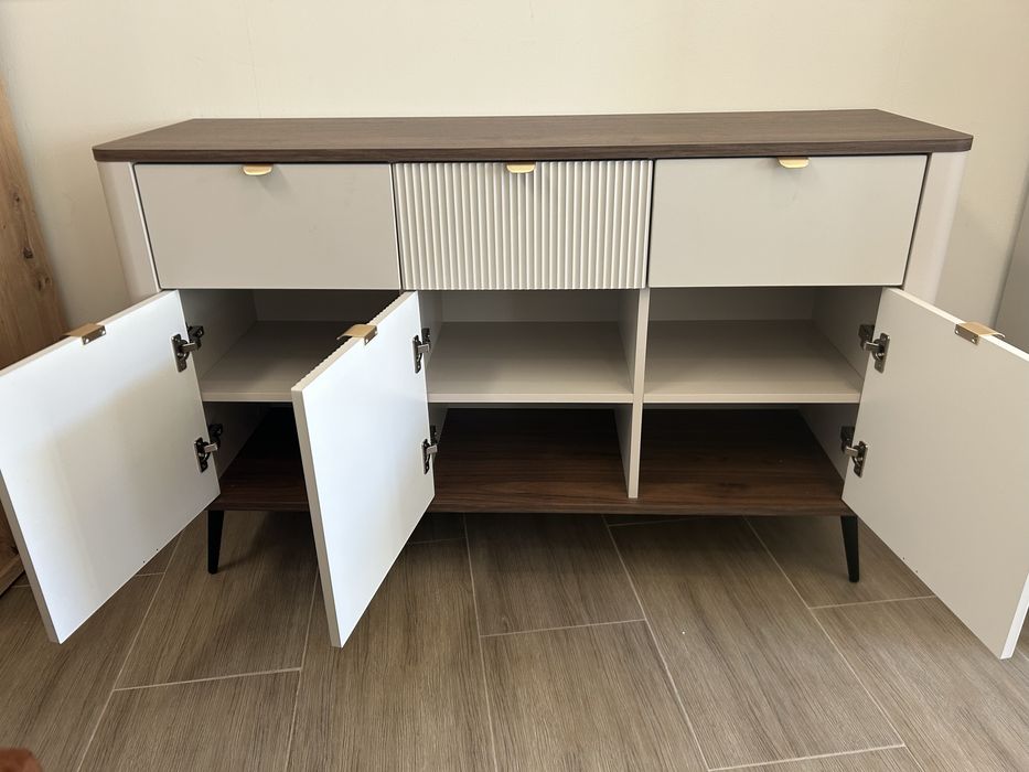 Komoda zaokrąglone boki kolor kaszmir + orzech