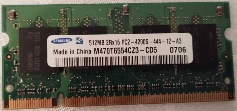 Pamięć do laptopa Samsung DDR2 512MB M470T6554CZ3-CD5