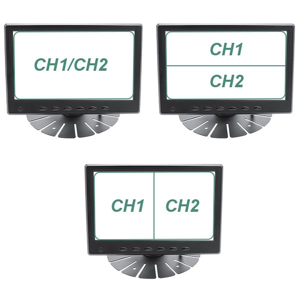 MONITOR 7" AHD DVR 1920x1080p 7 cali DZIELONY EKRAN Rejestrator Nagryw