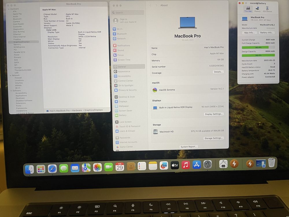 Новий максимальний Macbook Pro 16" 2021 M1 Max 64GB 1ТB 32GPU 2600$