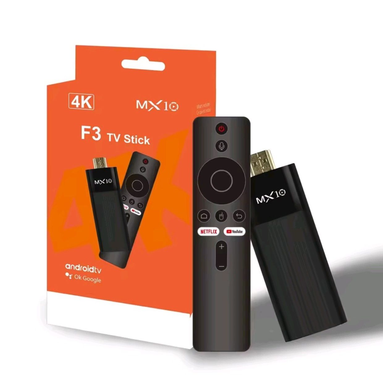 Новые TV Stick MX10 F3 2/16 4K Android 11 H313 5G с голосовым пультом