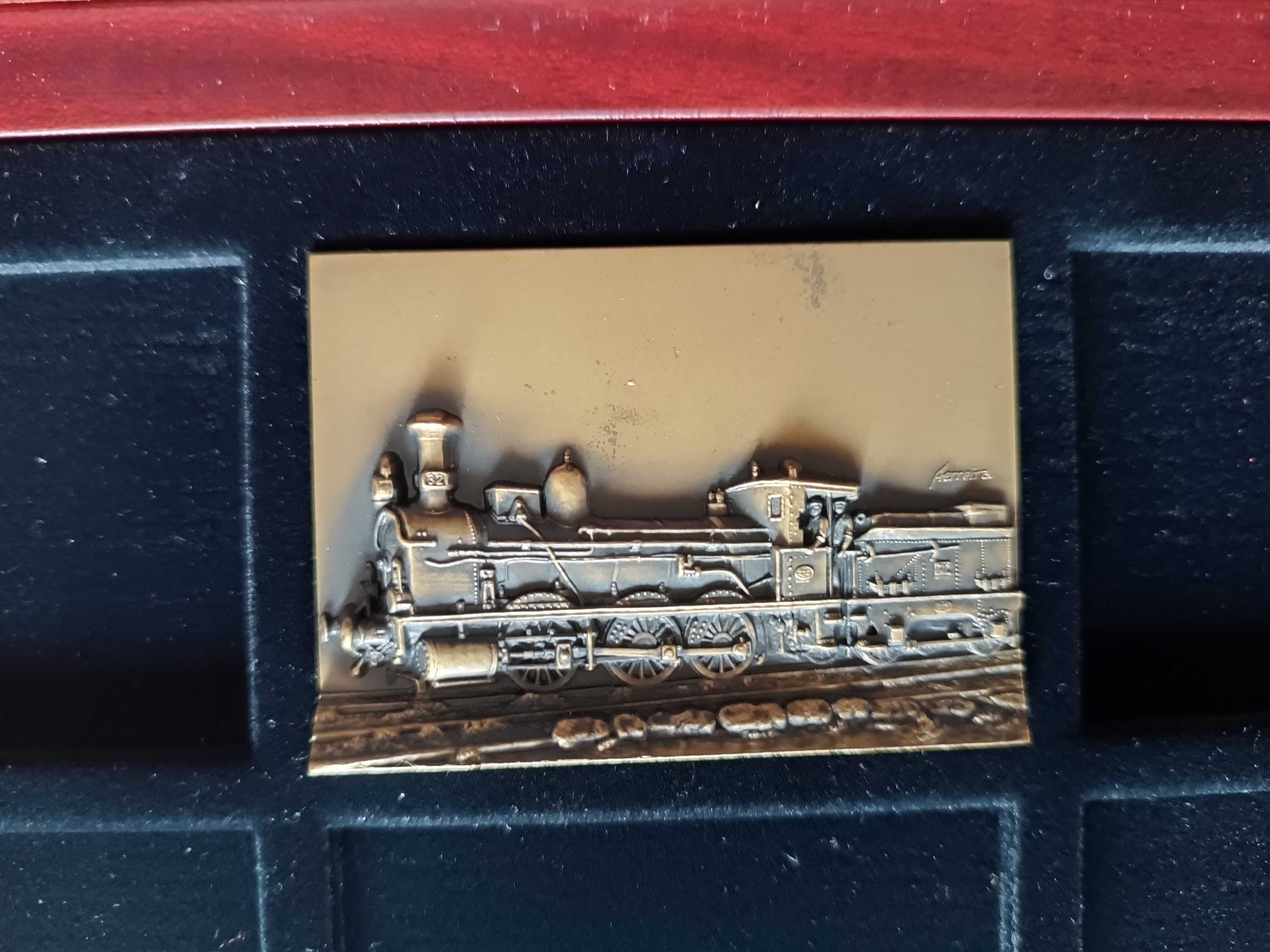 Coleção bronze placas locomotivas a vapor da CP