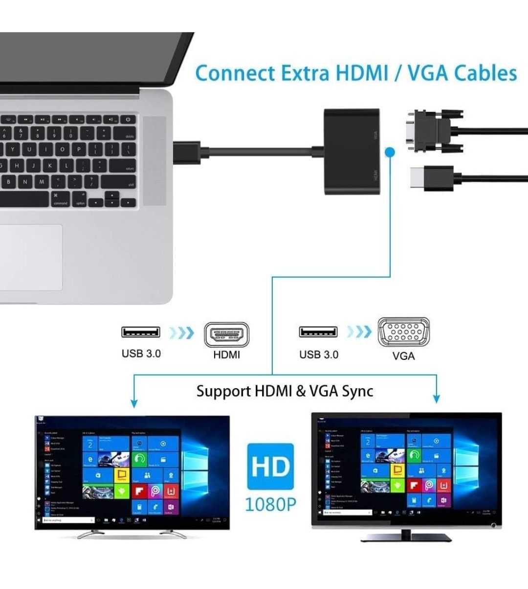 Adapter USB 3.0 na HDMI VGA