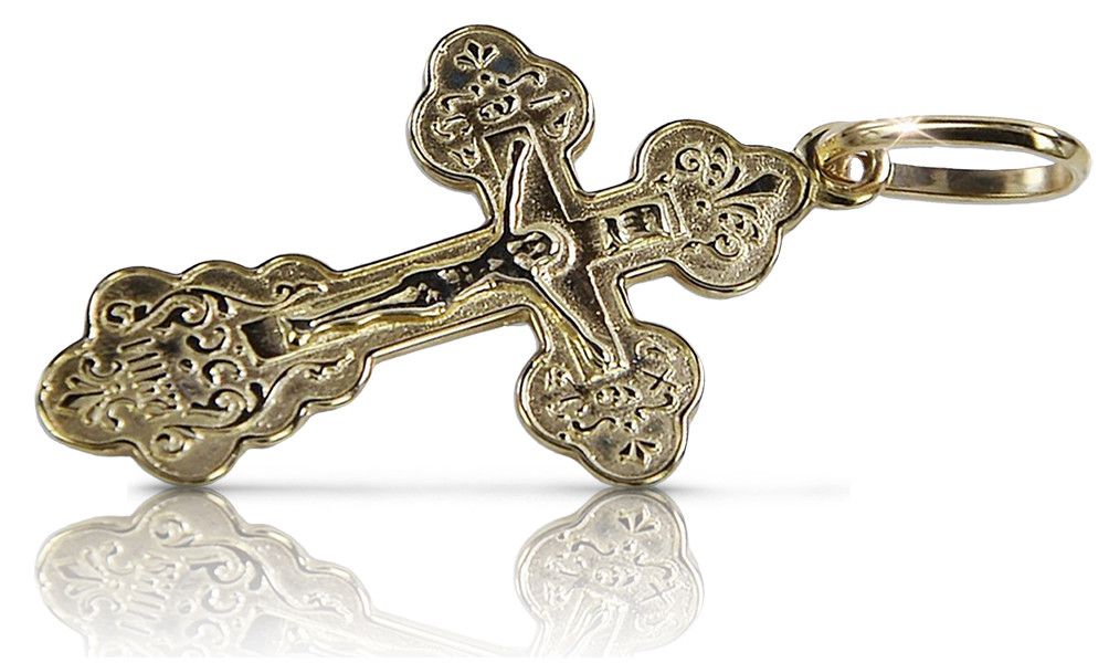 Złoty krzyżyk Prawosławny 14k 585 Jezus Poznań biżuteria oc004y M