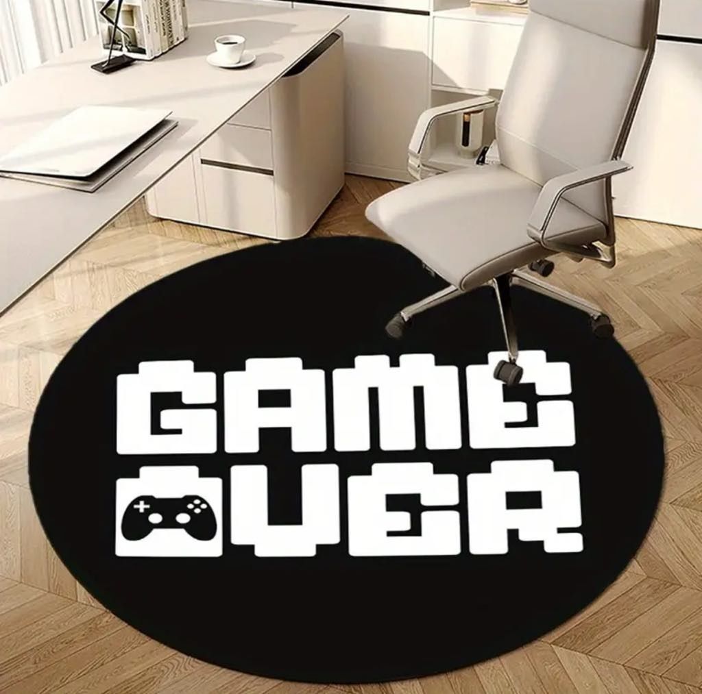 Okrągły dywanik gamingowy ochraniacz pod fotel gamingowy.