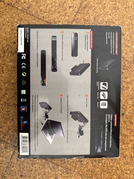 Caixa externa Blueray USB 3.0 para HDD 3.5’’ SATA2