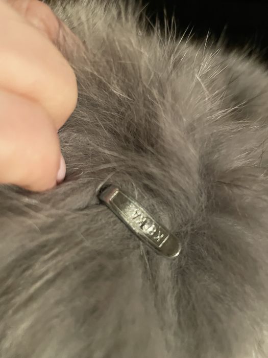 Futro z kapturem Lis srebrny rozmiar S stan idealny