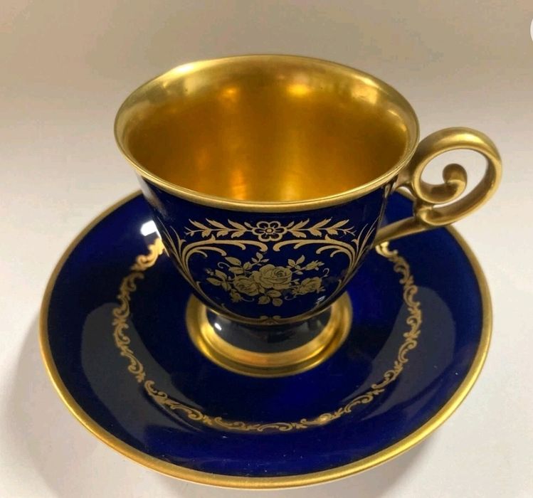 Porcelana Tirschenreuth Bawaria DUO Mokka expresso Złota Kolekcjonersk