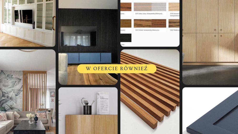 Lamele Fornirowane PRODUCENT  DĄB na Ściankę działową SZEROKIE/ WĄSKIE