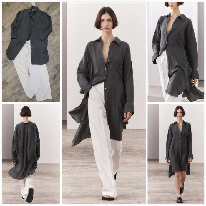 Шикарна струмуюча подовжена блуза-сукня Zara zw collection. New