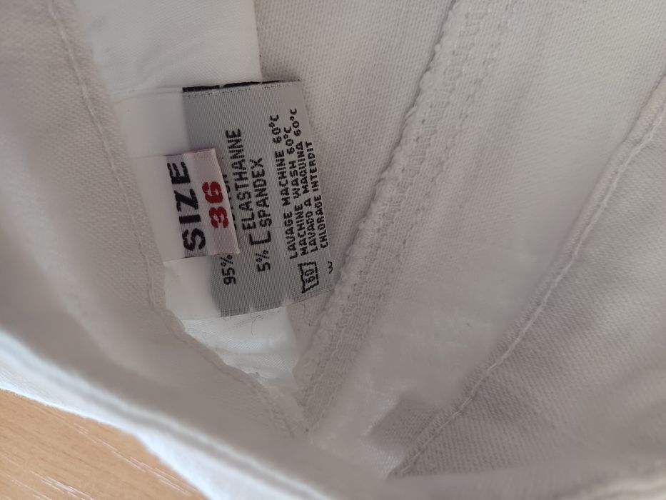 Białe spodnie Denim Us Miss rybaczki r. 36 długość 3/4 tube slim jeans
