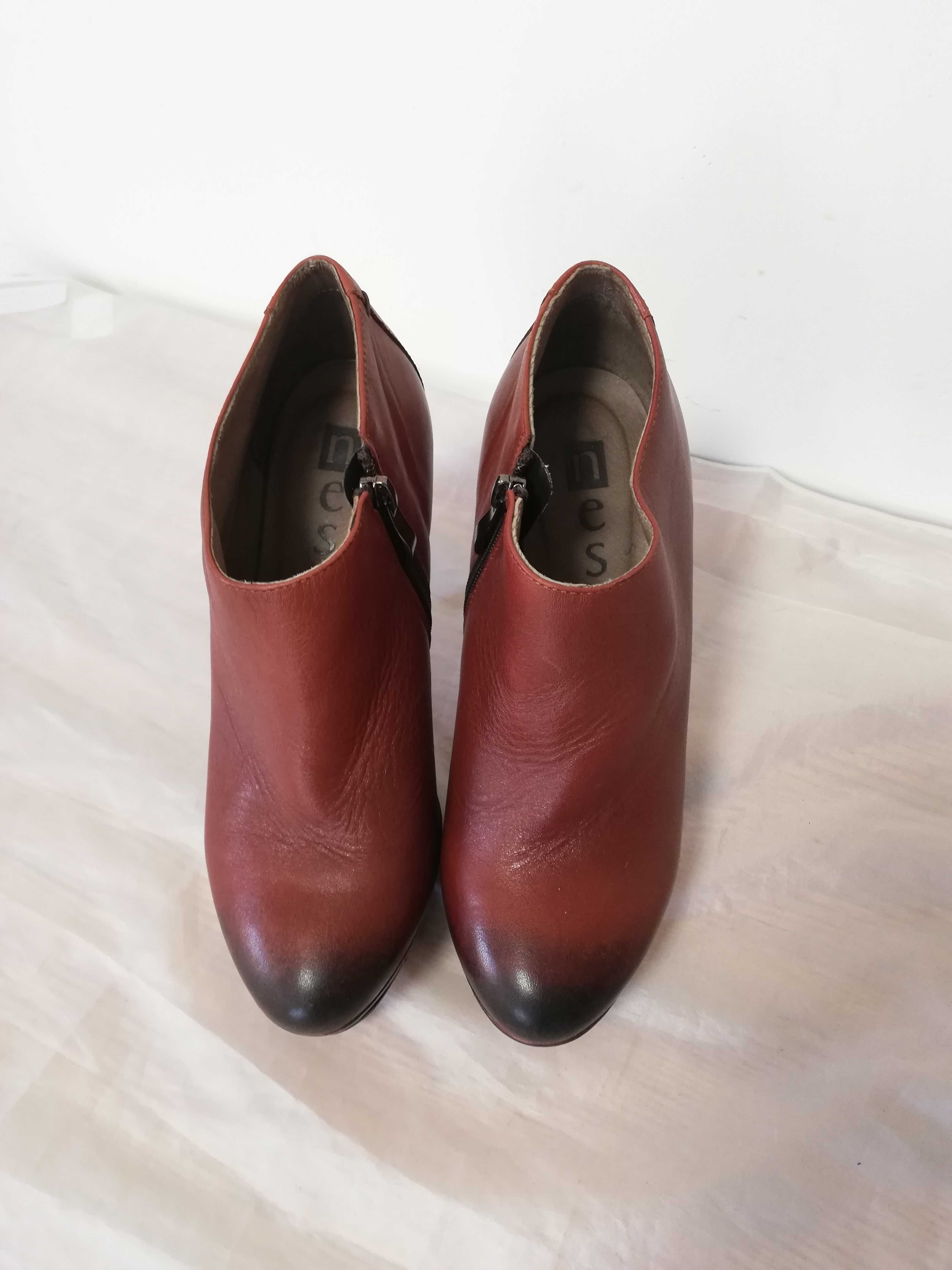 Buty botki skórzane Nessi rozmiar 39 wkładka 25,5 cm