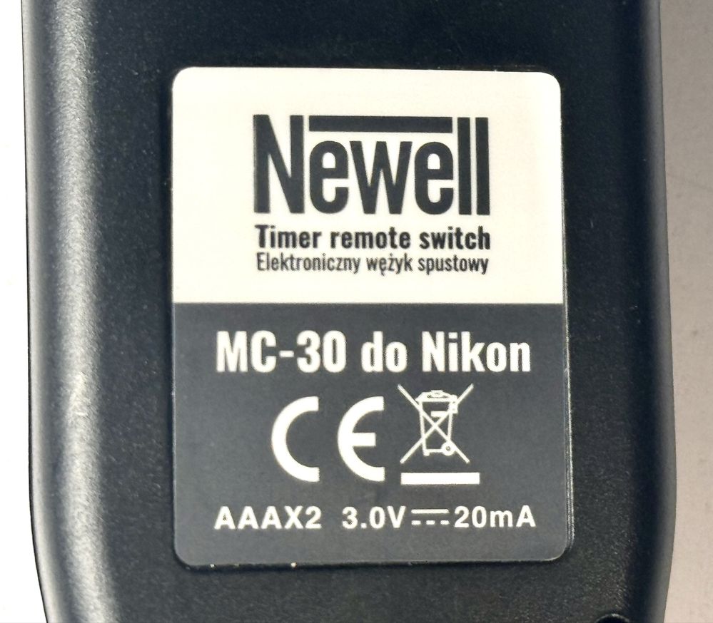 Elektroniczny wężyk spustowy Newell MC-30 do Nikon – Używany