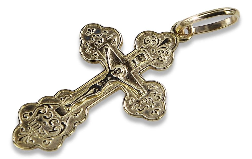 Złoty krzyżyk Prawosławny 14k 585 Jezus Poznań biżuteria oc004y M