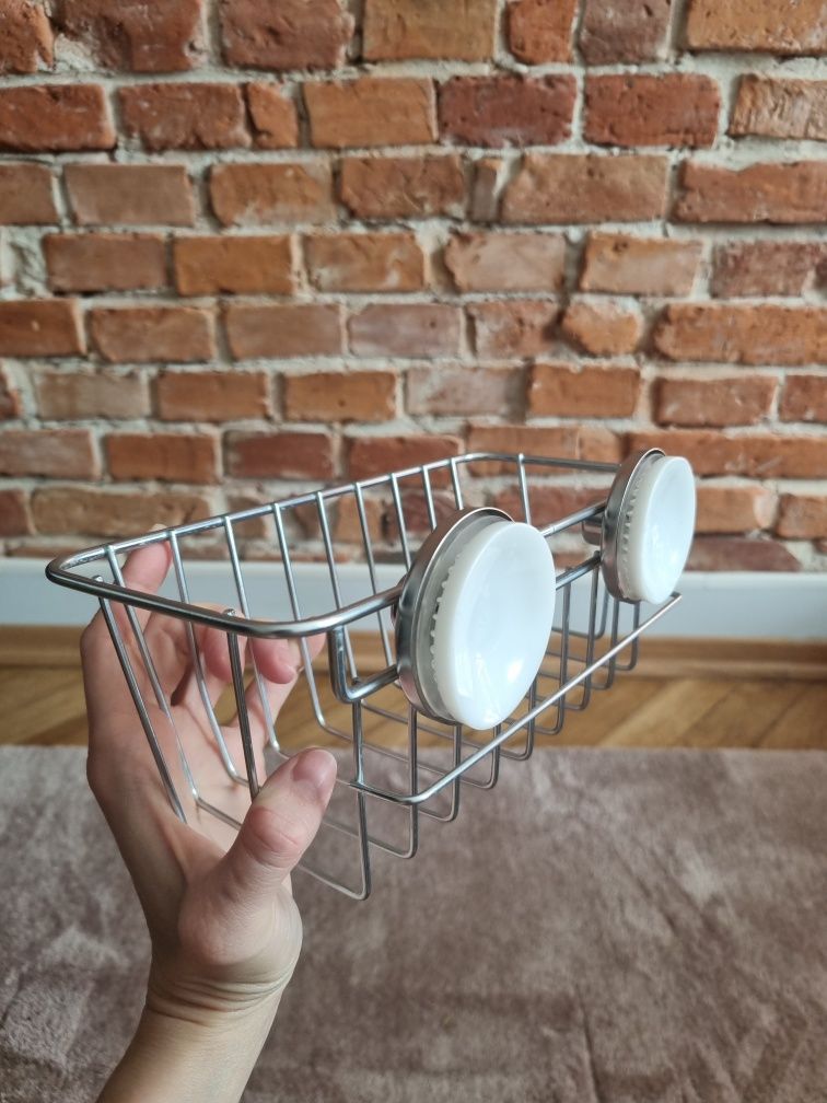 Krokfjorden Ikea półka kosz do łazienki z przyssawkami