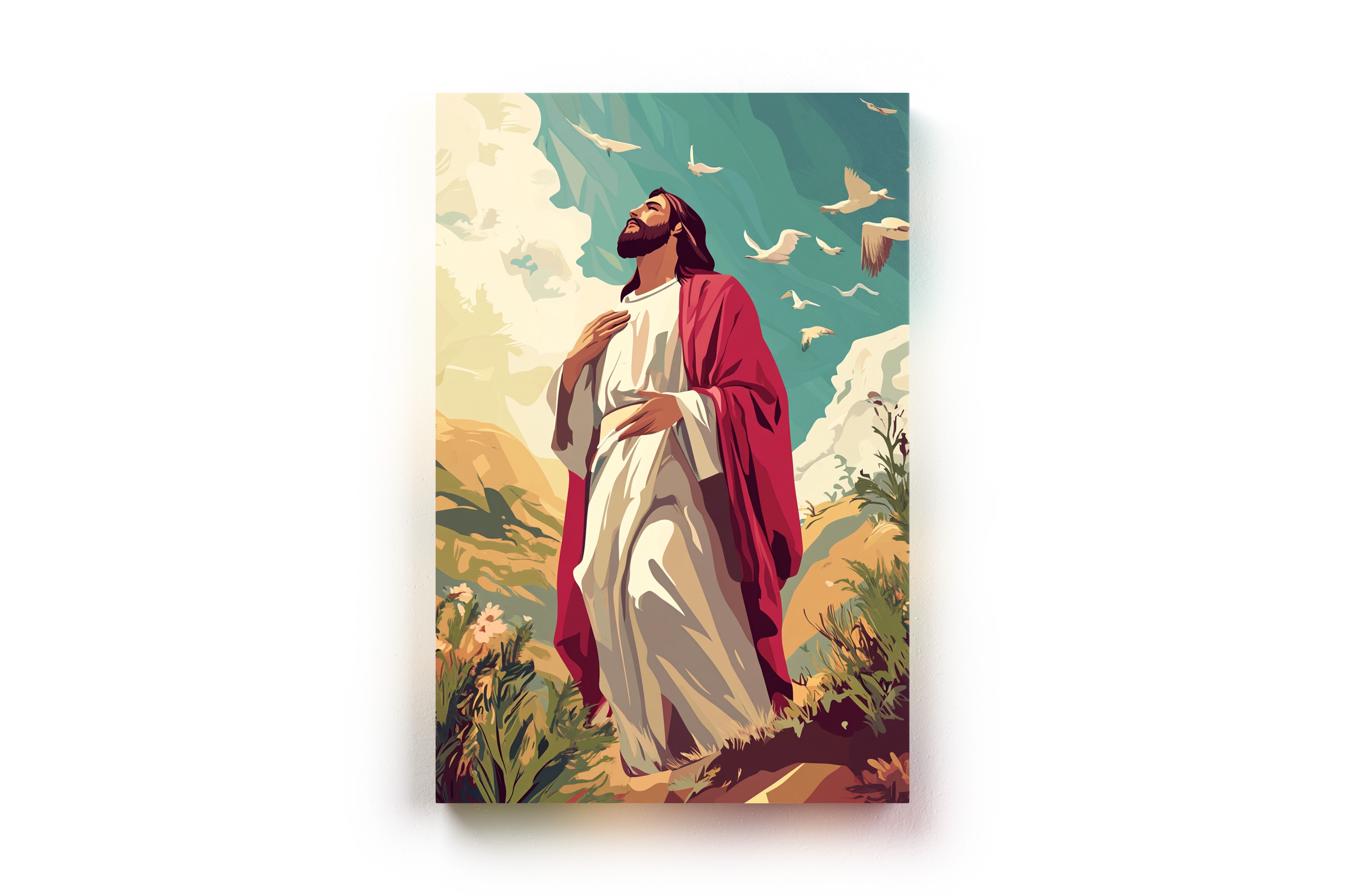 Obraz na płótnie Jezus Chrystus dla dzieci - 70x100 cm, prezent