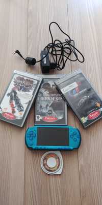 PSP konsola + 4 gry, zestaw