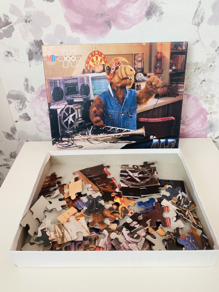 Puzzle Alf, MB 100 elemntów, vintage 1988
