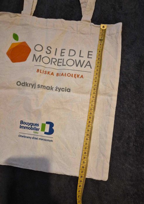 Torba materiałowa na zakupy A4 36x38 cm długie ramiączka Eco shopper