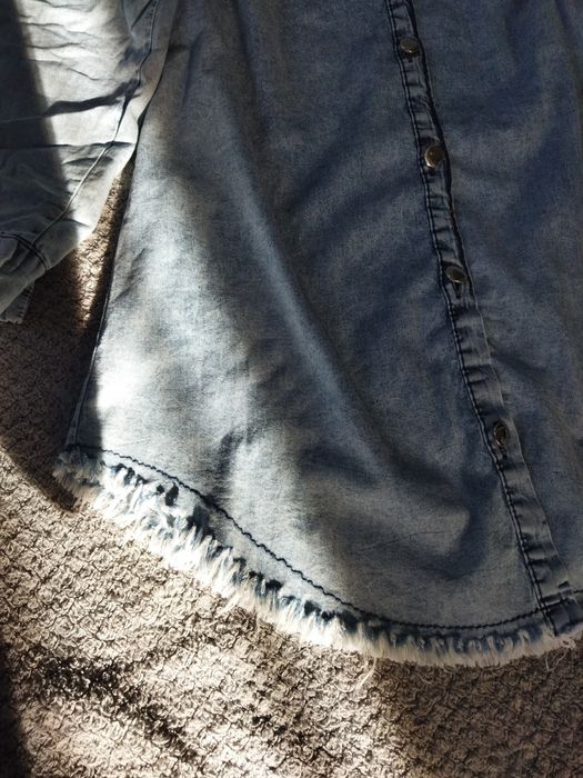Jeansowa długa koszula / dżinsowa sukienka damska