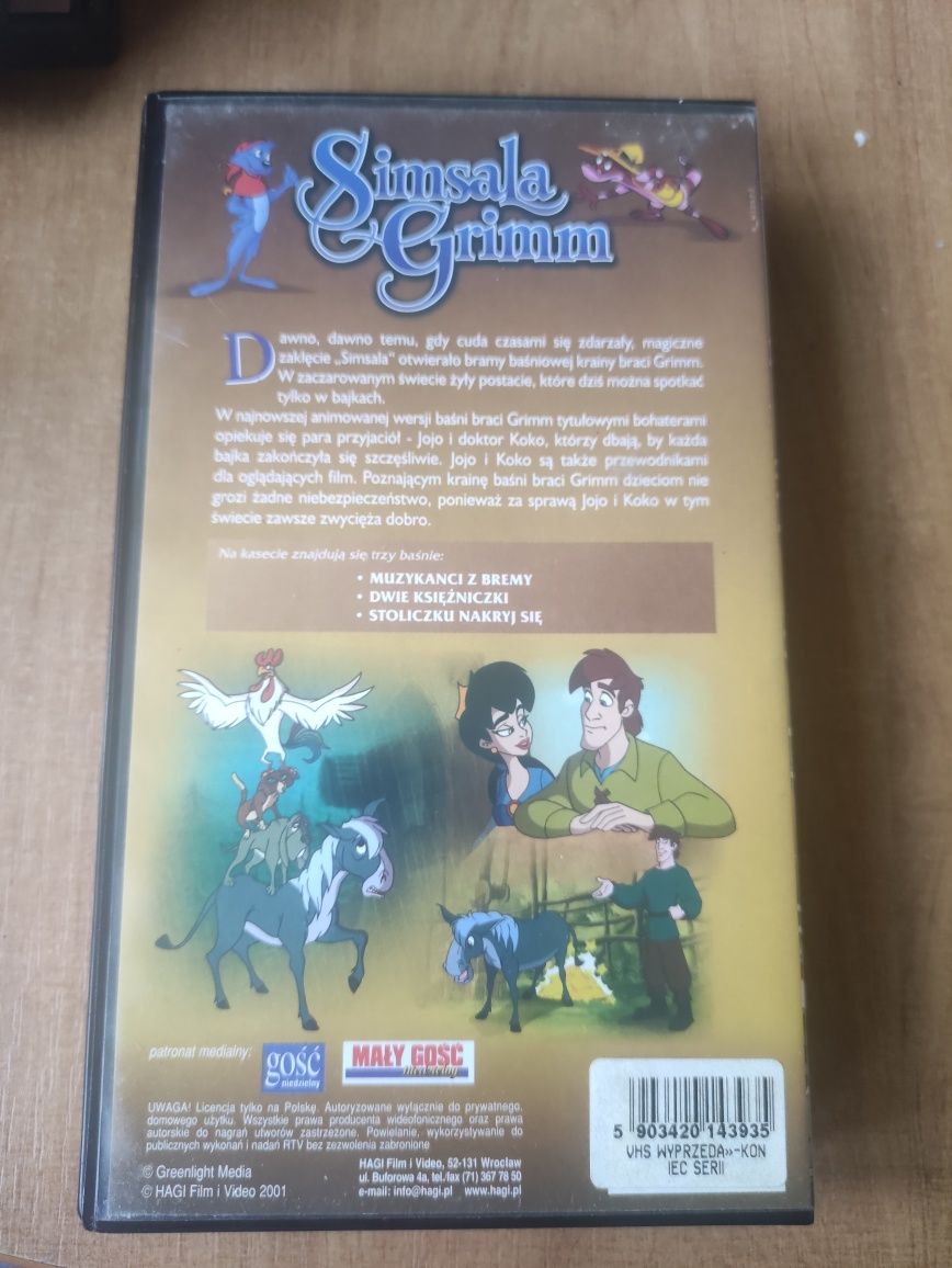 Kaseta video VHS,, Baśnie braci Grimm,,Simsala Grimm"
