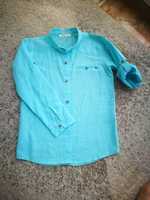 Рубашка стильна льон для хлопчика 128