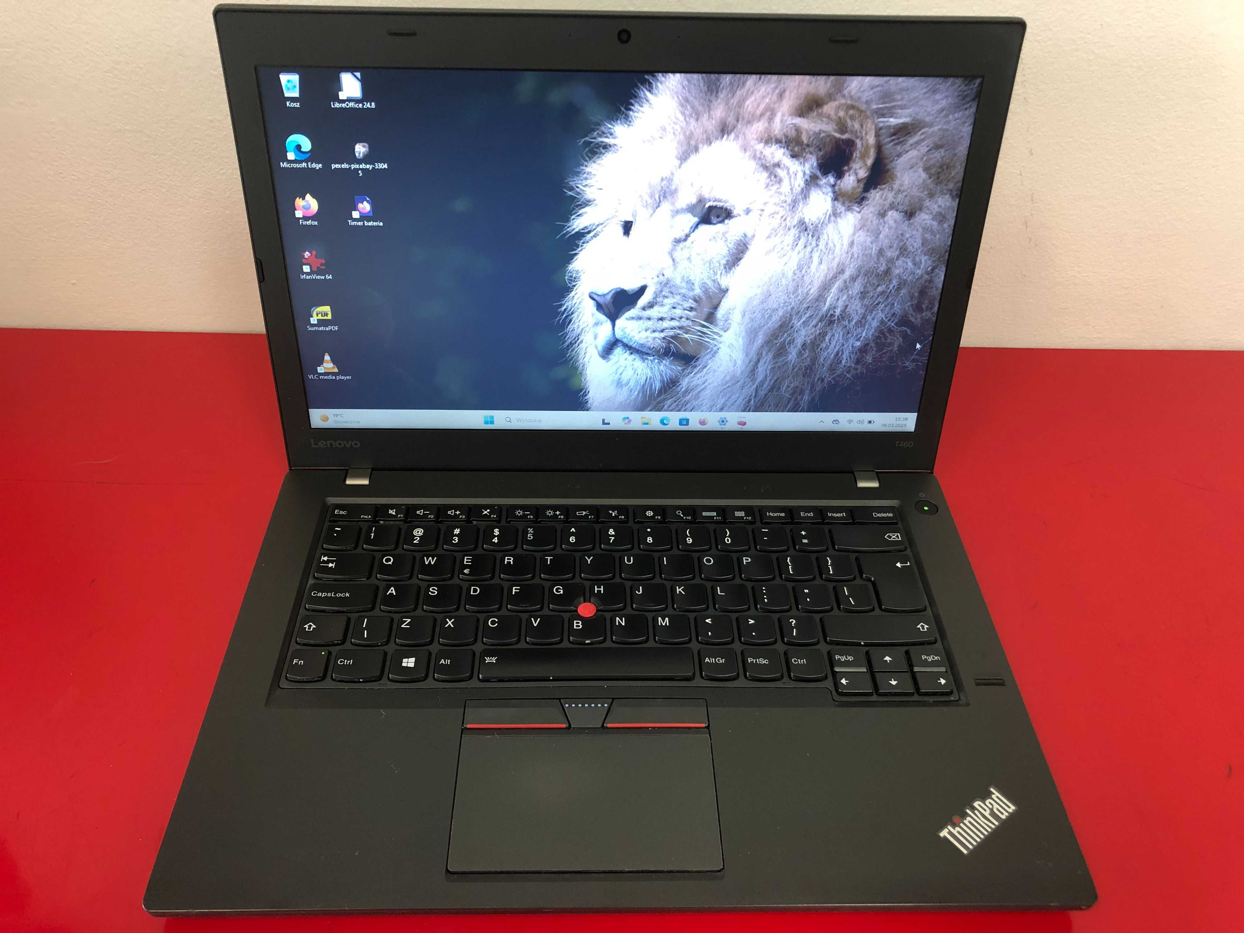 Solidny, biznesowy Lenovo ThinkPad T460 14" i5 8GB HDMI SSD Kam Kl. A