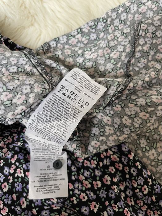 Jdy czarna sukienka w kwiatki z wiskozy fioletowa różowa S 36