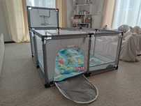 Kojec Dla Dzieci 126X126 Z Koszem Suchy Basen 30 Piłek + Mata + Torba