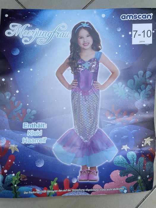 Kostium stroj przebranie roz.7/10 lat Arielka Mala syrenka halloween