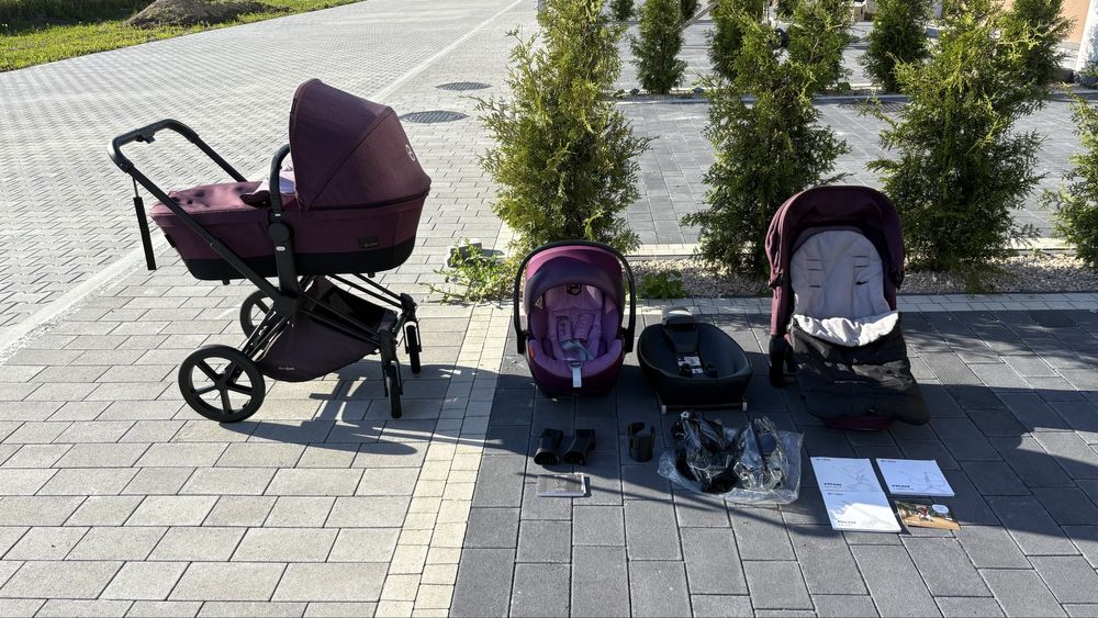 Коляска Cybex Priam 2в1 шасі, люлька, прогулянковий блок та аксесуари
