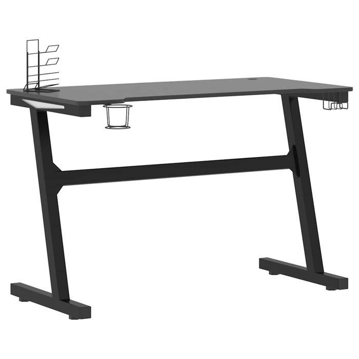 Vidaxl Biurko Z Led I Nogami W Kształcie Z, Czarne, 110X60X75 Cm