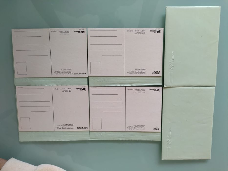 Coleção de postais da TAP anos 80 vintage