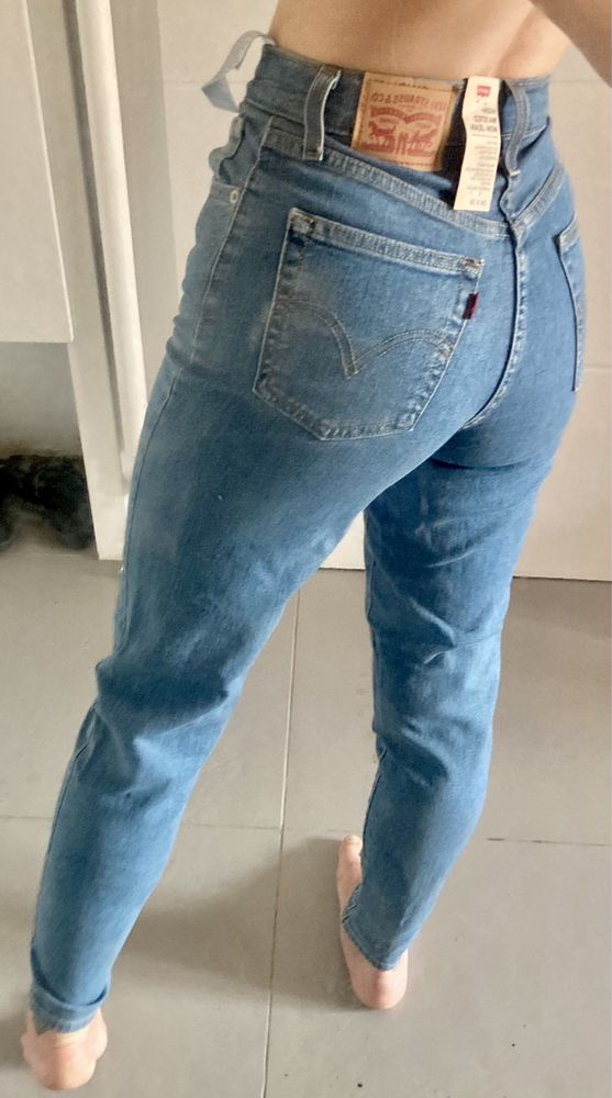 Spodnie dzinsy jeansy rurki Levi’s wysoki stan mom jeans rozm. 24 x 29