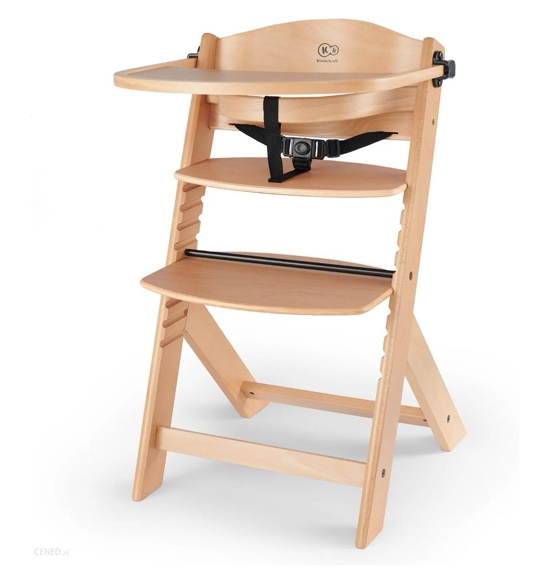 Krzesełko drewniane do karmienia kinderkraft rośnie z dzieckiem