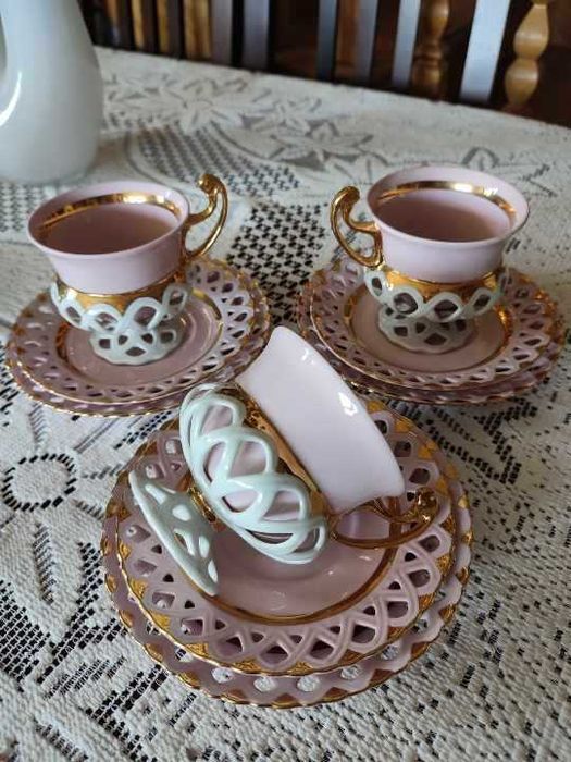 Róż. porcelana - trio Bizancjum- sygnowane H&C