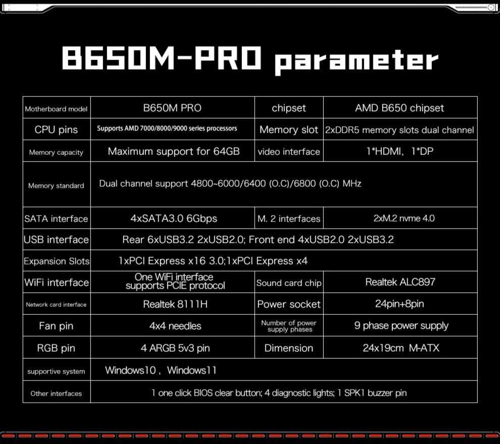 JGINYUE/Machinist/Soyo B650M PRO M-ATX Socket AM5 KomputeryPC
