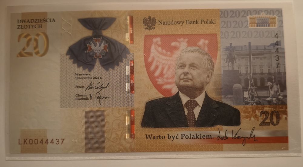 Banknot 20 zł. Lech Kaczyński. Wyprzedaż. Okazja.